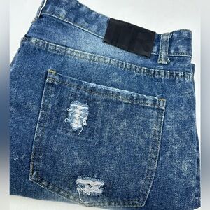 True Rock Jeans Men’s Sz 38x32 Blue Denim Distressed Y2K Destroyed X3